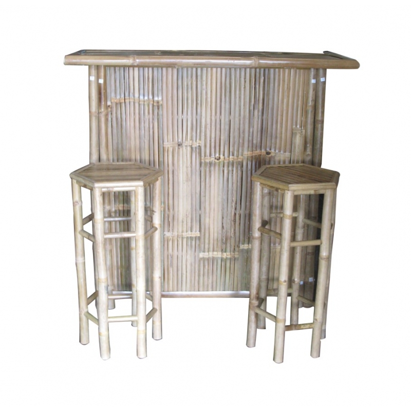 Bar en Bambou + 2 chaises