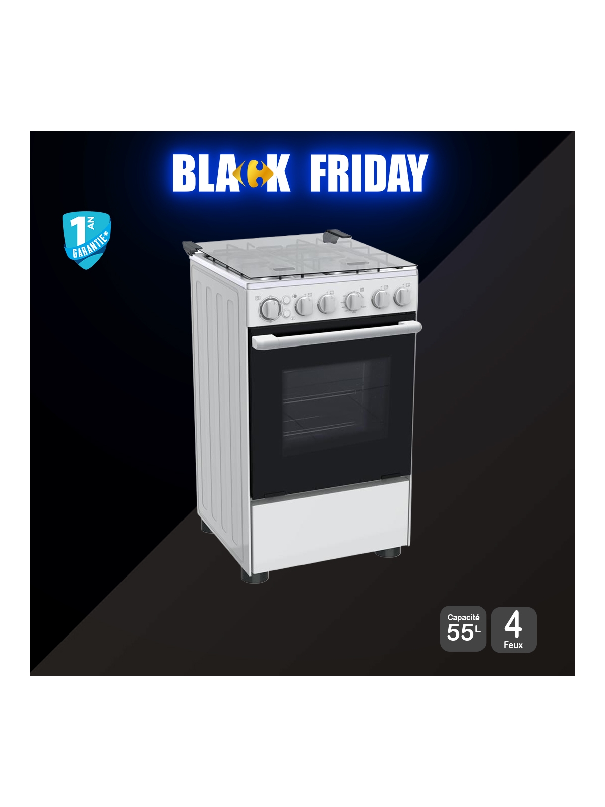 Cuisinière 4 feux MIDEA