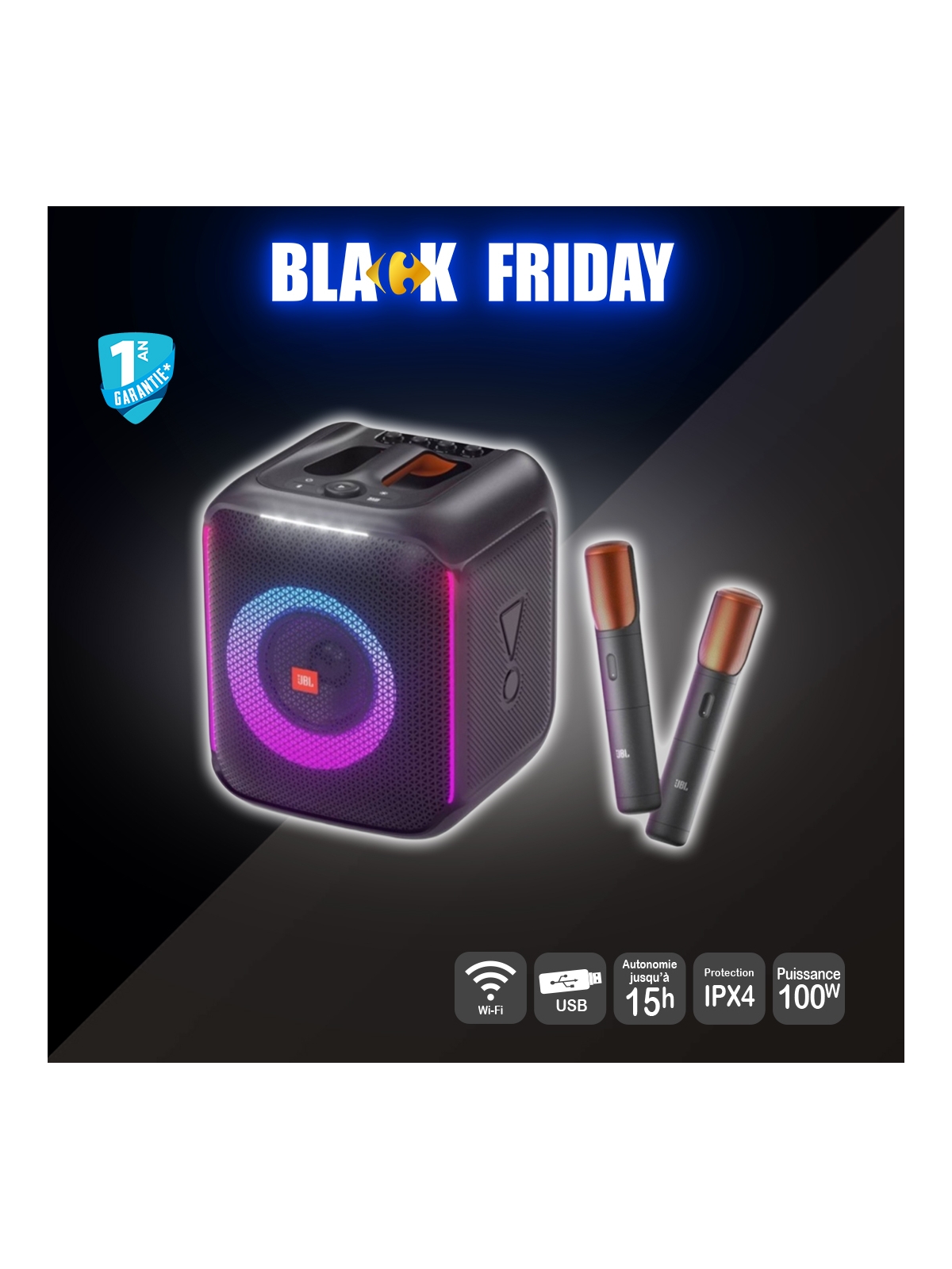 Partybox Encore + 2 micro JBL