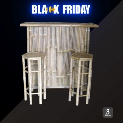 Bar en Bambou + 2 chaises