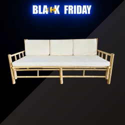 Canapé bambou + Coussin Couleur naturelle