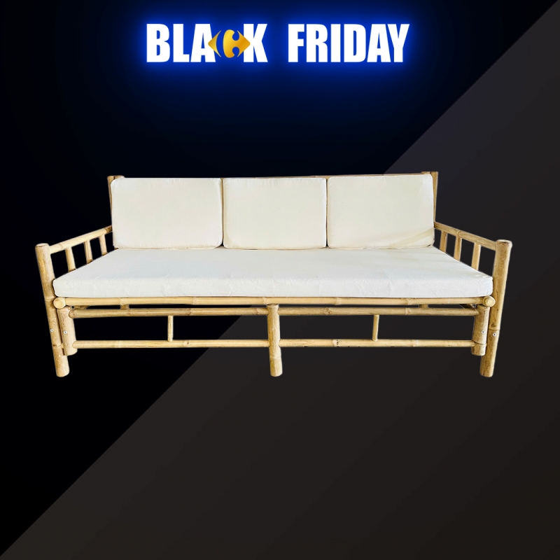 Canapé bambou + Coussin Couleur naturelle