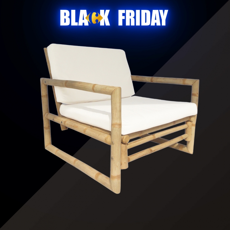 Fauteuil en Bambou avec Coussin Couleur naturelle