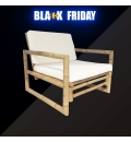 Fauteuil en Bambou avec Coussin Couleur naturelle