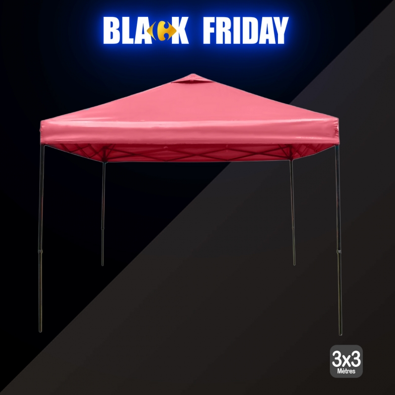 Chapiteau 3x3m Rouge Pliable + Sac