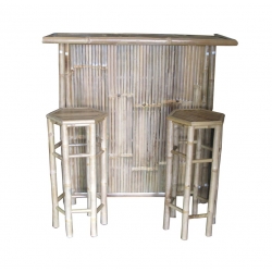 Bar en Bambou + 2 chaises