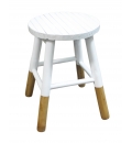 Tabouret Bambou Blanc et Nature