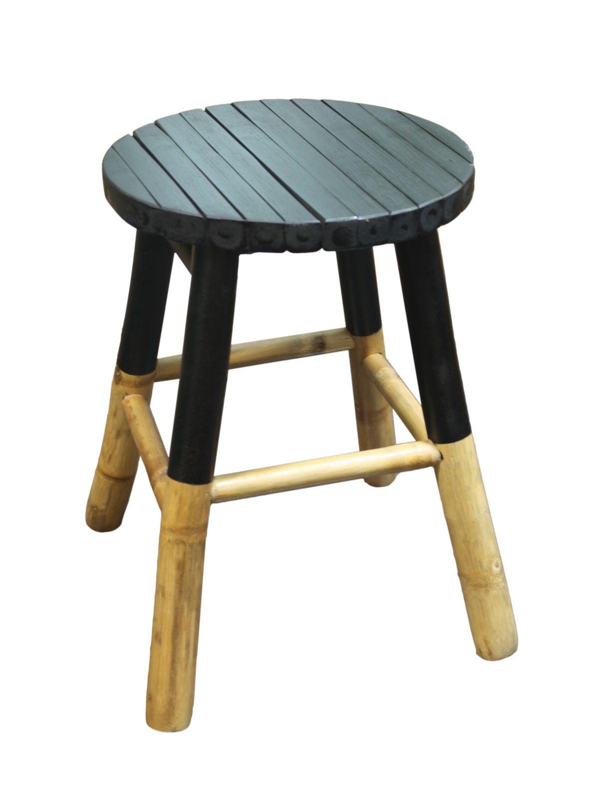 Tabouret Bambou Noir & Nature