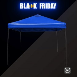 Chapiteau 3x3m Bleu Pliable + Sac